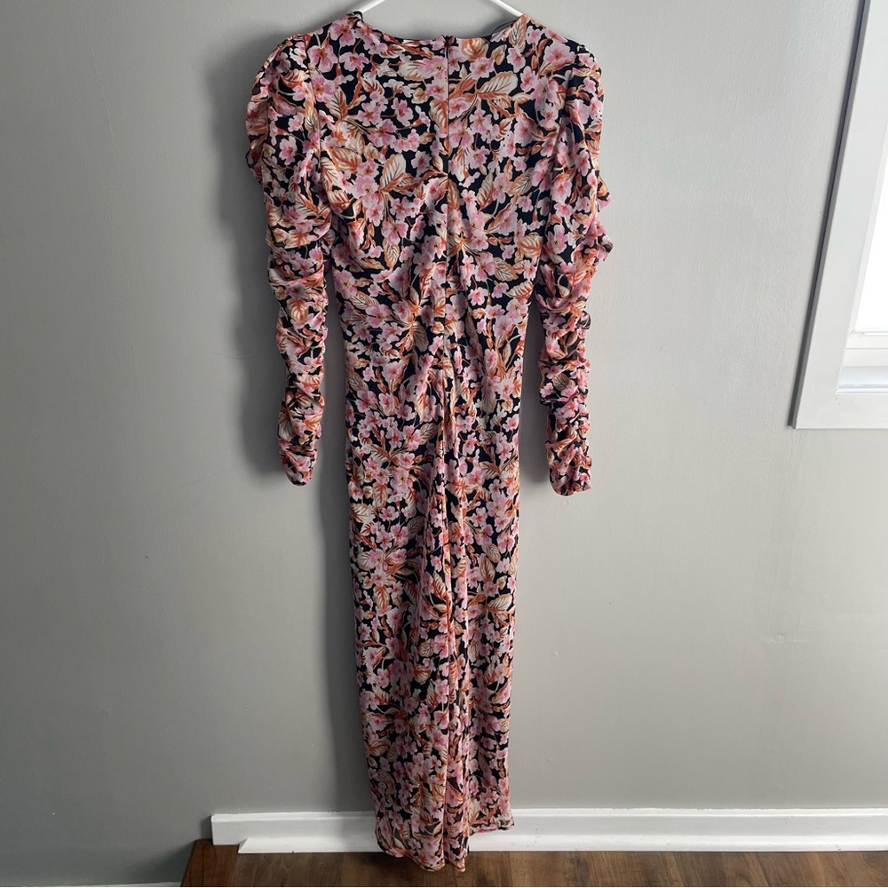 Zara Women’s Midi Floral Ruched Dress - Size M, NWT, Feminine & Flattering - Picture 5 of 16